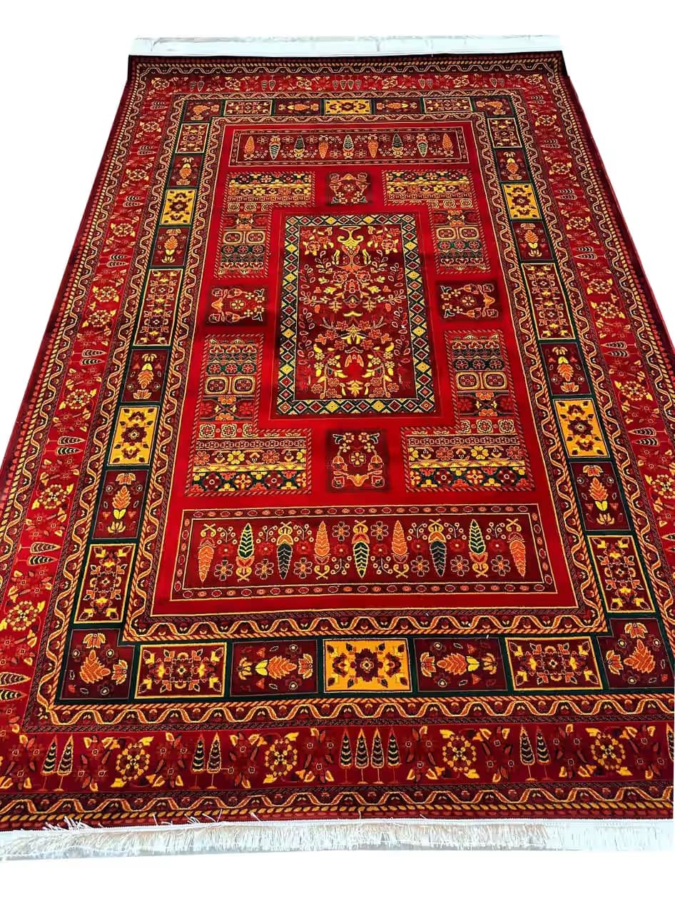 فرش بلوچ طرح درختی حاشیه خشتی لاکی 700 شانه کد 70019