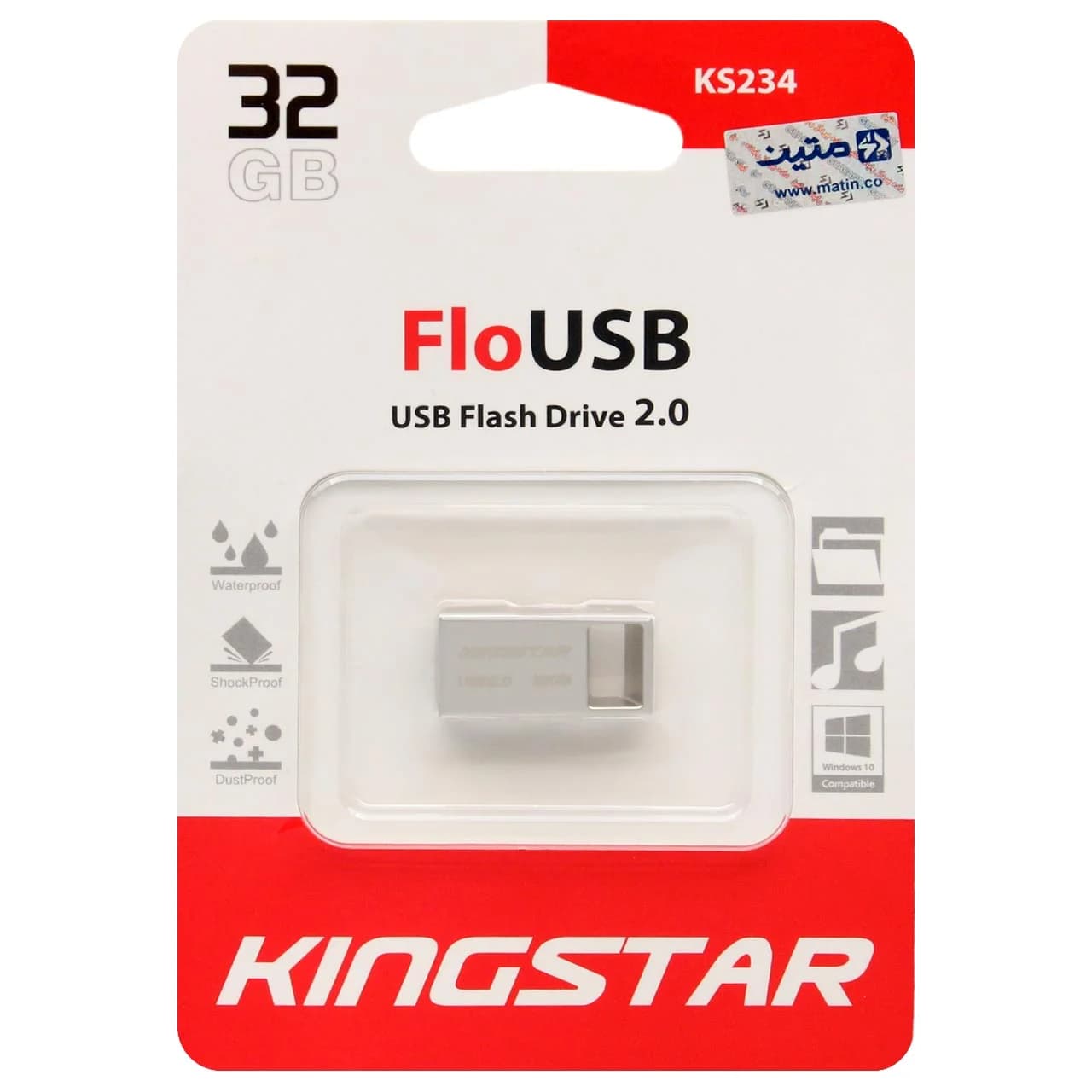 KingStar Flo KS234 USB2.0 Flash Memory-32GB نقره ای(گارانتی متین)