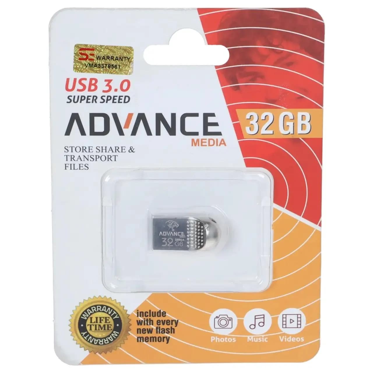 فلش مموری Advance Media USB3.0 مدل M109 ظرفیت 32GB – نقره ای