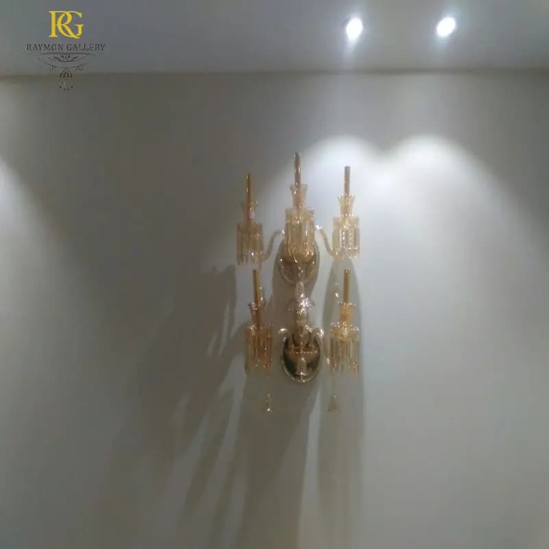 دیوارکوب 5 شاخه کریستالی سبک باکارات — تصویر ۲