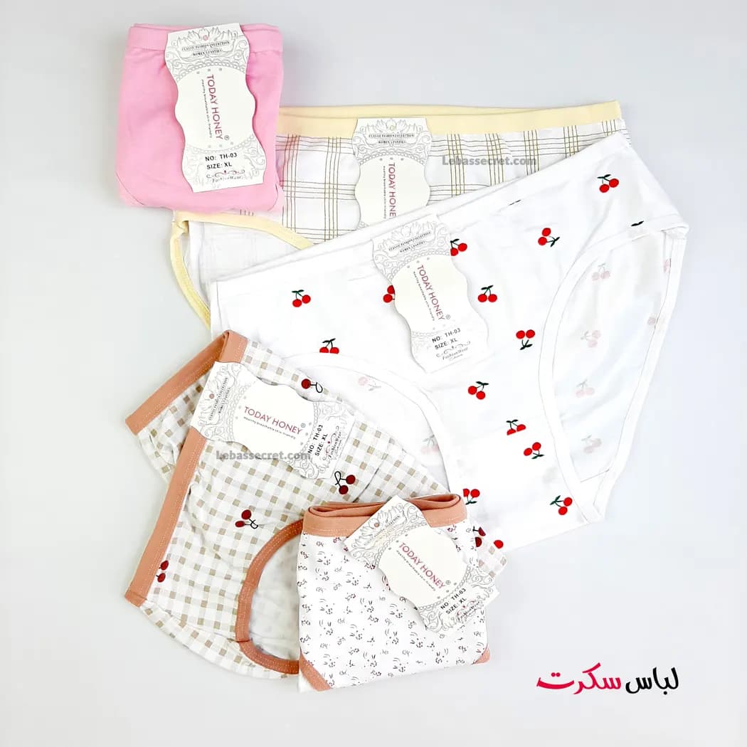 شورت فانتزی نخی بسته 3 عددی Ls030
