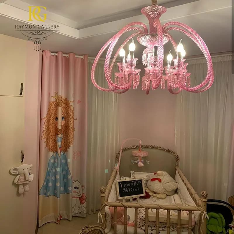 لوستر باکارات سبدی با طراحی مدرن (6 شاخه)