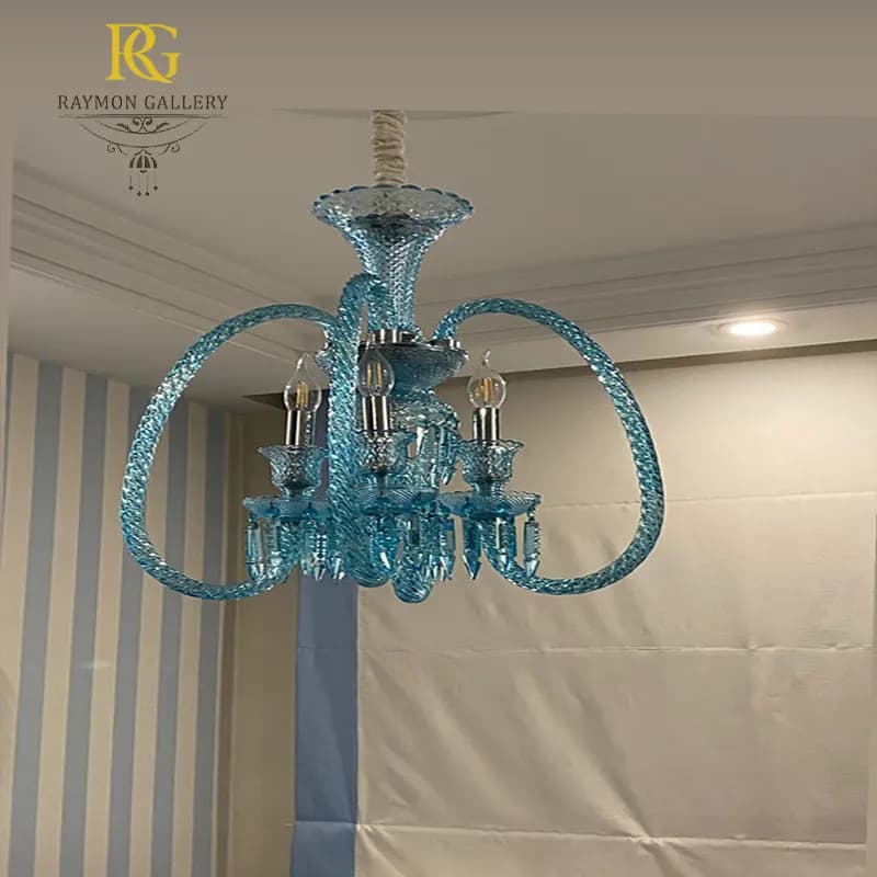 لوستر باکارات سبدی با طراحی مدرن (6 شاخه) — تصویر ۲