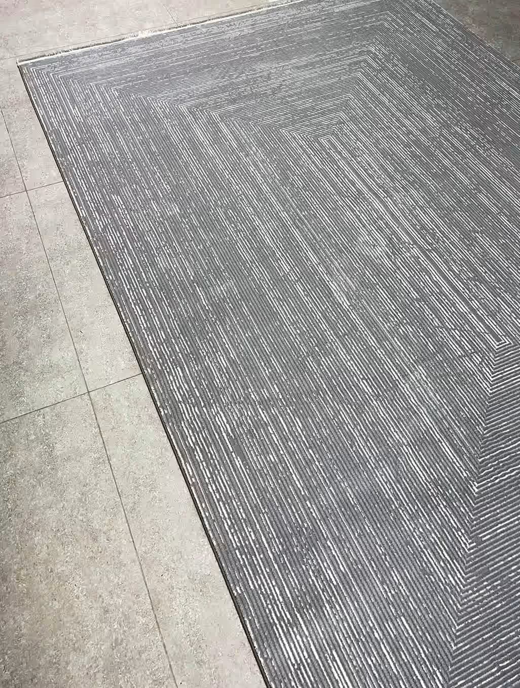 فرش ترک و مدرن گل برجسته رنگ نقره ای کد 41160n — تصویر ۶