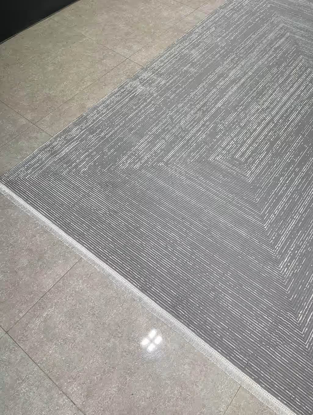 فرش ترک و مدرن گل برجسته رنگ نقره ای کد 41160n — تصویر ۷