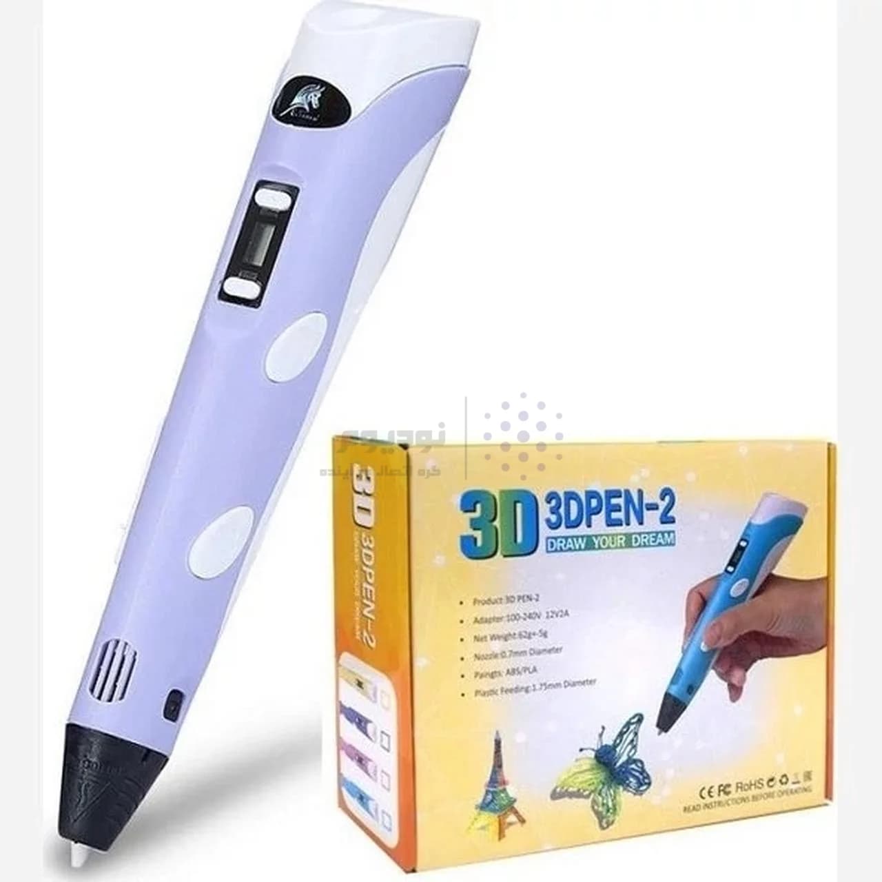 قلم سه بعدی طراحی مدل DX-100B – سفید یاسی — تصویر ۴