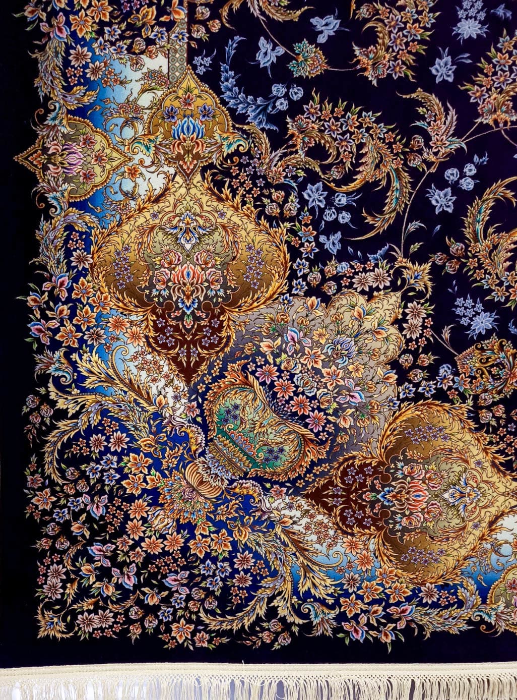 فرش تندیس طرح ساهر رنگ سرمه ای 1500 شانه کد 3146 — تصویر ۴