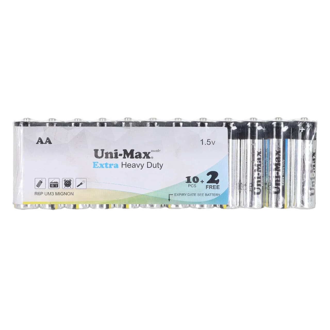 باتری قلم Uni-Max AA مدل Extra Heavy Duty R6P (شرینگ بسته 12 عددی)