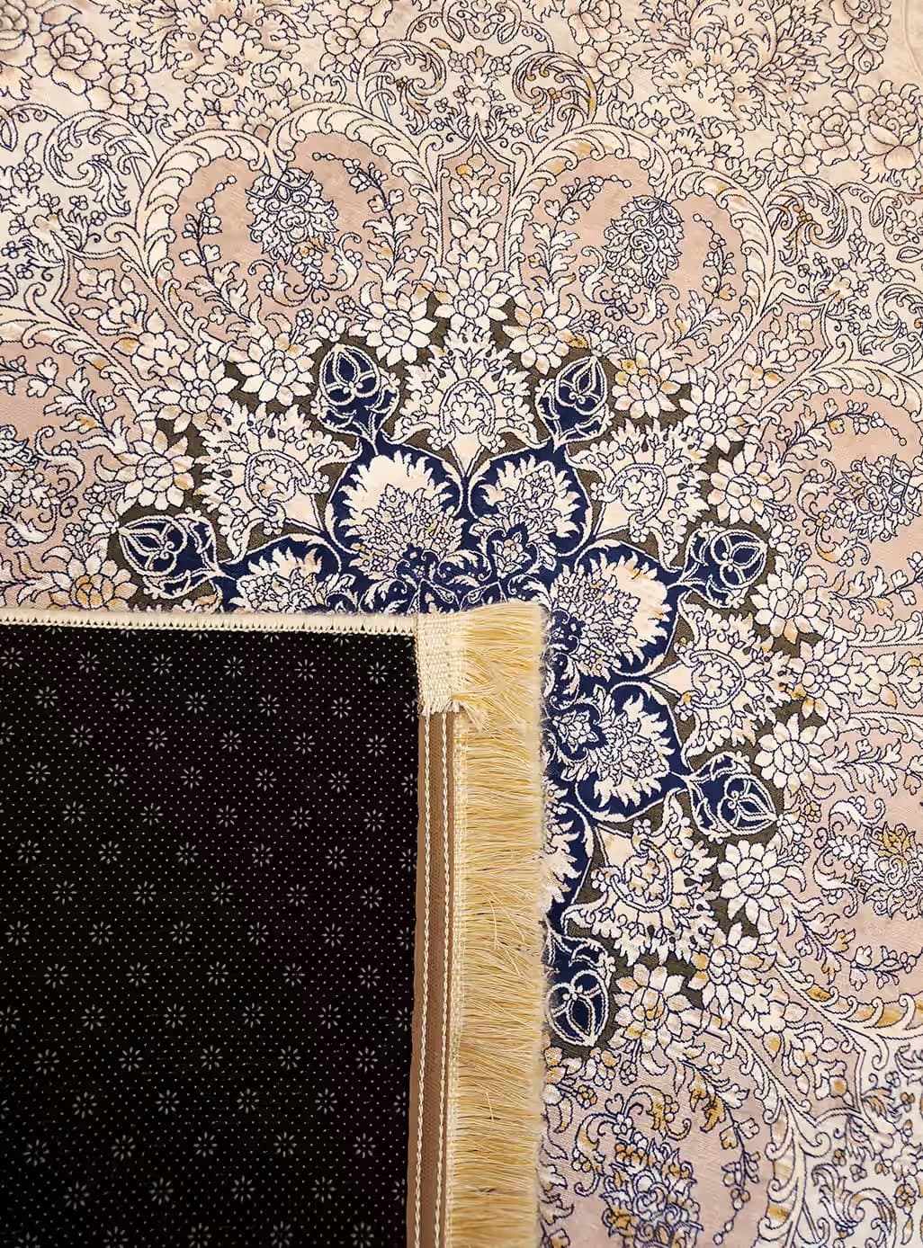 فرشینه طرح فرش رنگ کرم کد y300301 — تصویر ۶