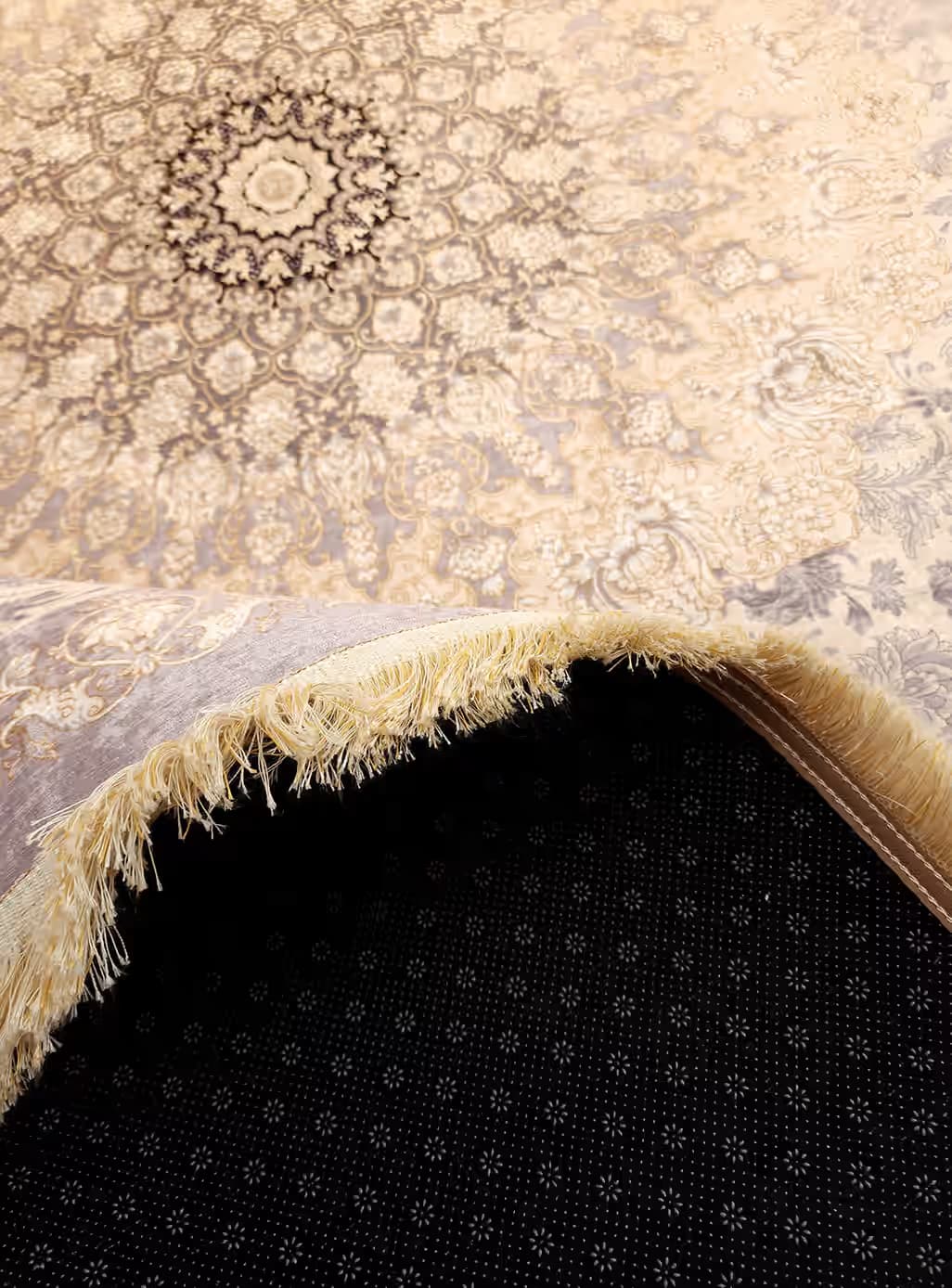 فرشینه طرح فرش رنگ کرم کد y1349 — تصویر ۷