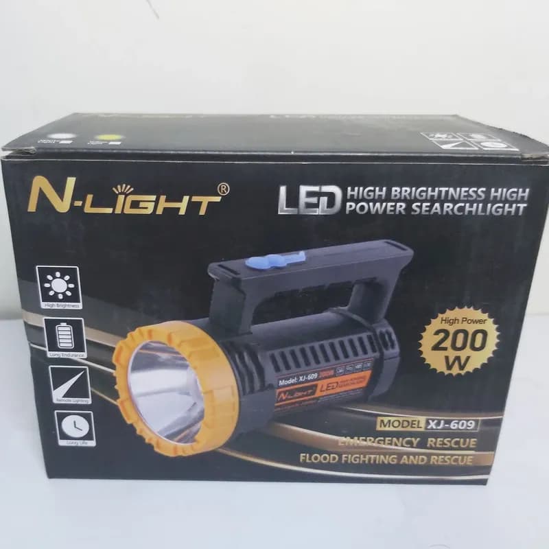 چراغ شارژی دسته دار ان لایت مدل N-Light XJ-609 با نور مهتابی — تصویر ۴