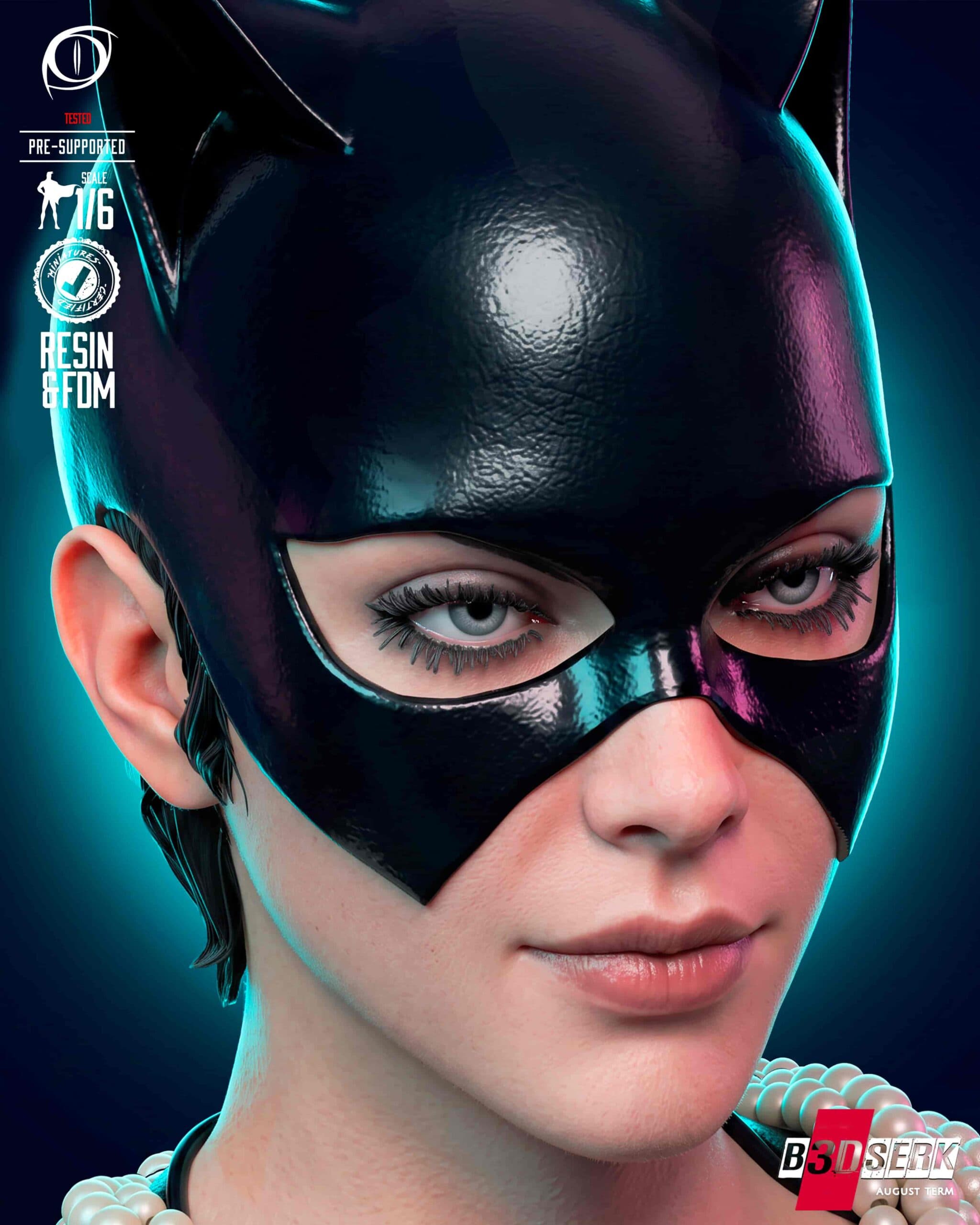 🐾 فیگور دیوراما کت وومن (Catwoman – DC Comics) ارتفاع ۴۰ سانتیمتر | جنس PLA+ — تصویر ۴