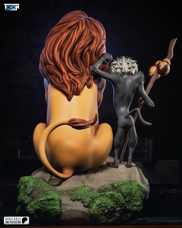 🦁 فیگور دیوراما موفاسا و رافیکی شیر شاه (Mufasa & Rafiki – The Lion King) ارتفاع ۳۵ سانتیمتر | جنس PLA+ — تصویر ۳
