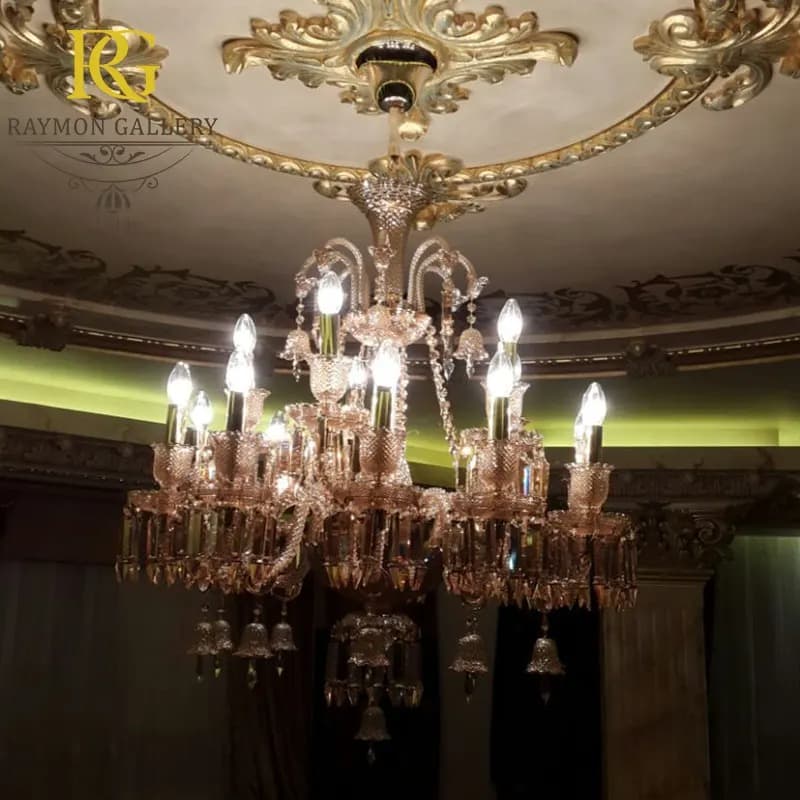 لوستر باکارات عسلی اتاق خوابی (12 شاخه)