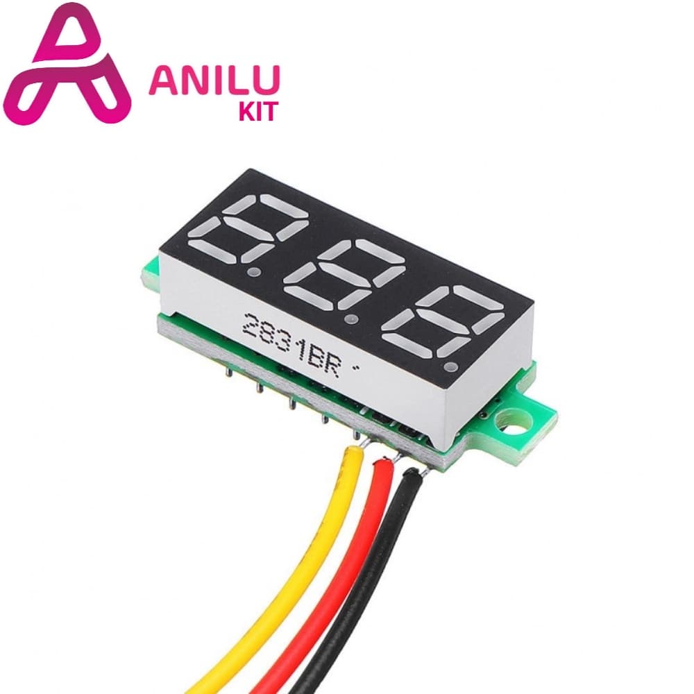 ماژول ولت متر 3 دیجیت DC0-100V سایز 0.28 اینچ
