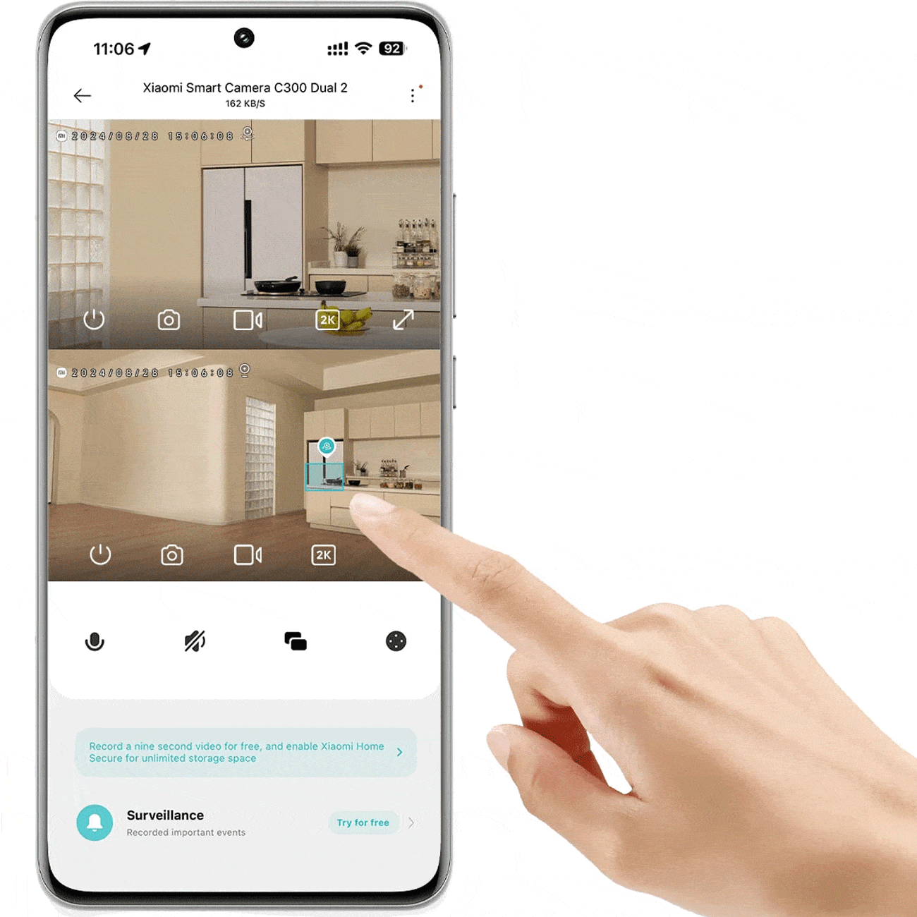 دوربین مداربسته وایفای هوشمند 360 درجه شیائومیC300 DUAL MJSXJ22CM — تصویر ۸
