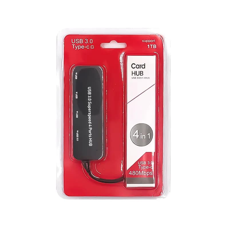 هاب چهار پورت تایپ سی مدل RED 4in1 — تصویر ۳