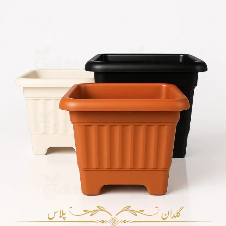 گلدان پلاستیکی مربع گل سرخ – مدل کنتیا