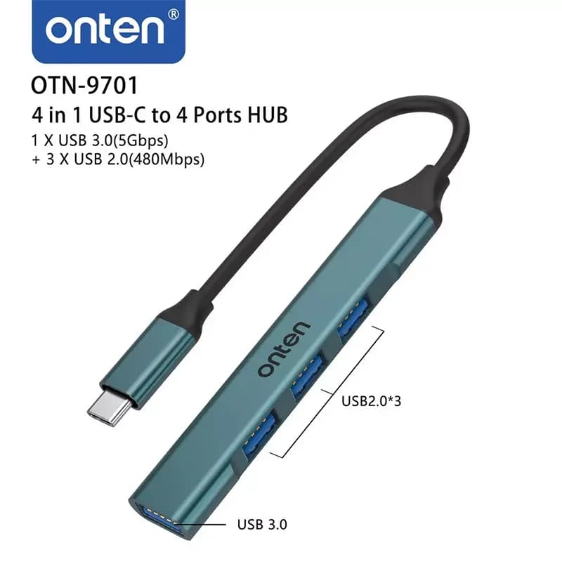هاب چهار پورت تایپ سی اونتن مدل Onten OTN-9701 — تصویر ۳