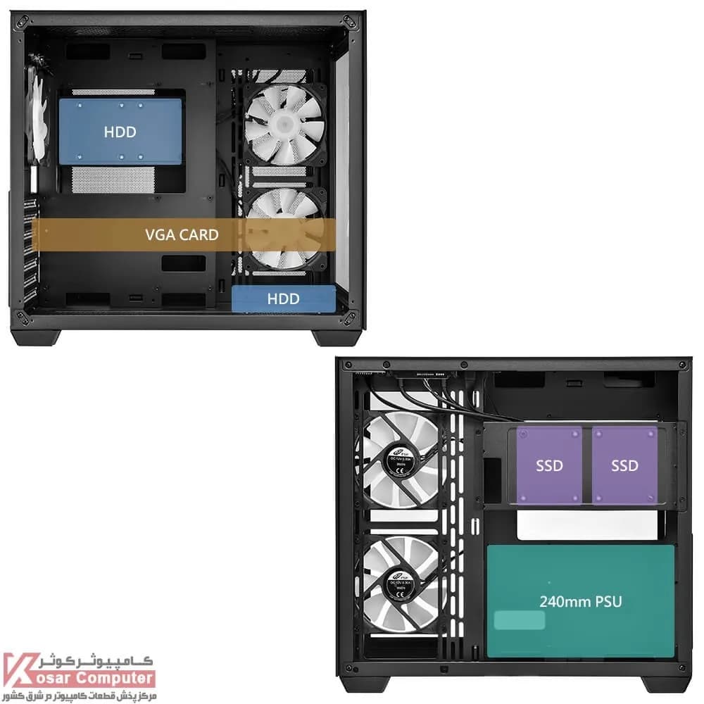 کیس اف اس پی مدل CMT380 ARGB BLACK — تصویر ۴