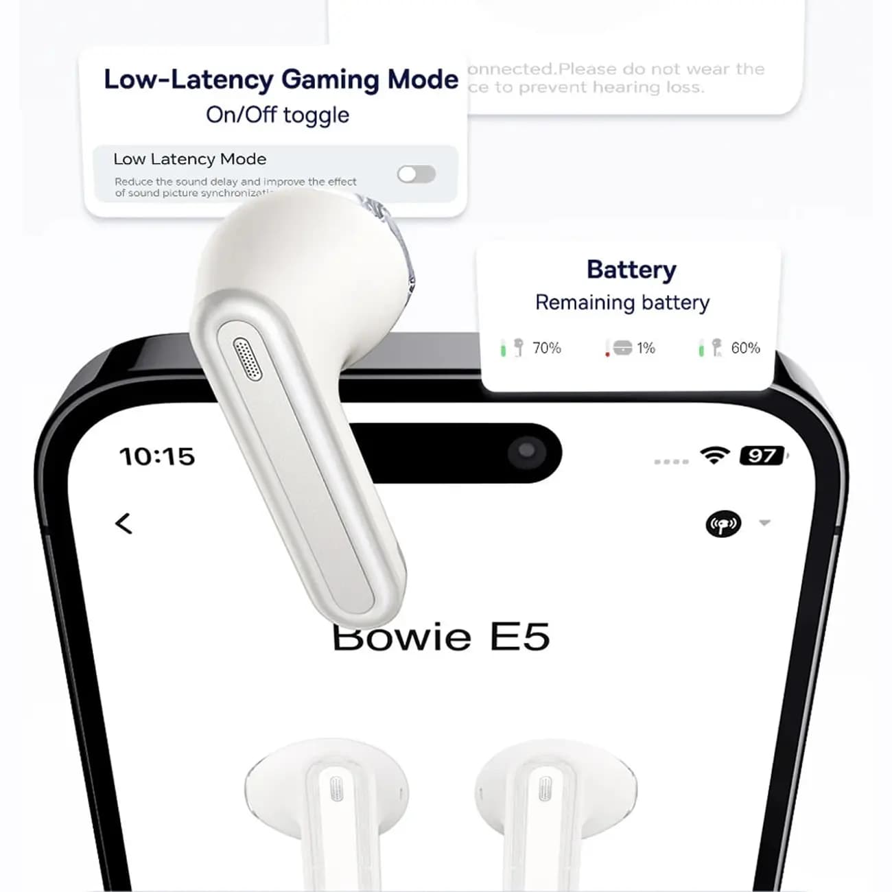 هندزفری بلوتوثی باسئوس مدل Baseus BOWIE E5 — تصویر ۵