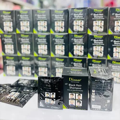 شامپو رنگ مو مشکی مو و ریش دیسار بسته 10 عددی — تصویر ۷