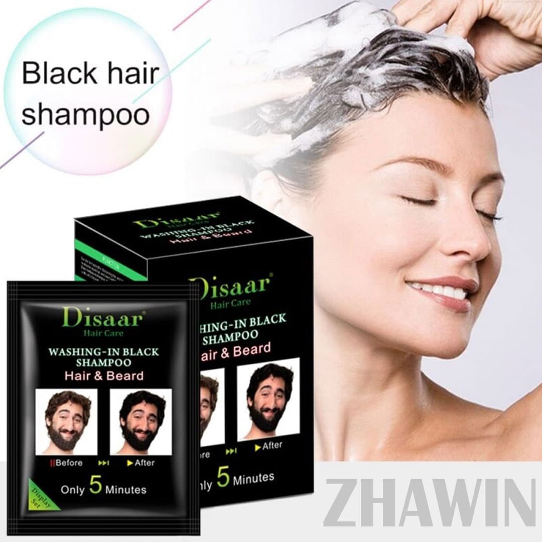 شامپو رنگ مو مشکی مو و ریش دیسار بسته 10 عددی — تصویر ۸