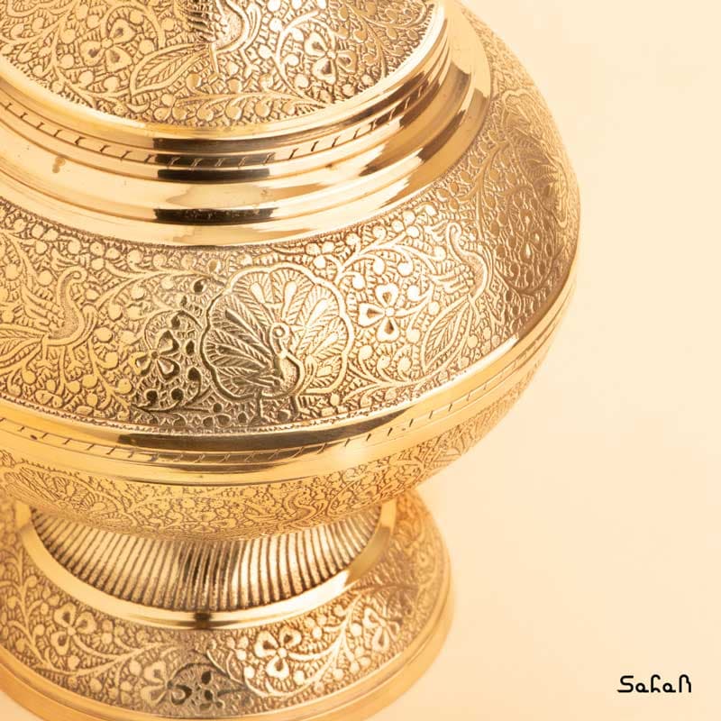 گلدان برنجی آنتیک مدل ساده — تصویر ۴