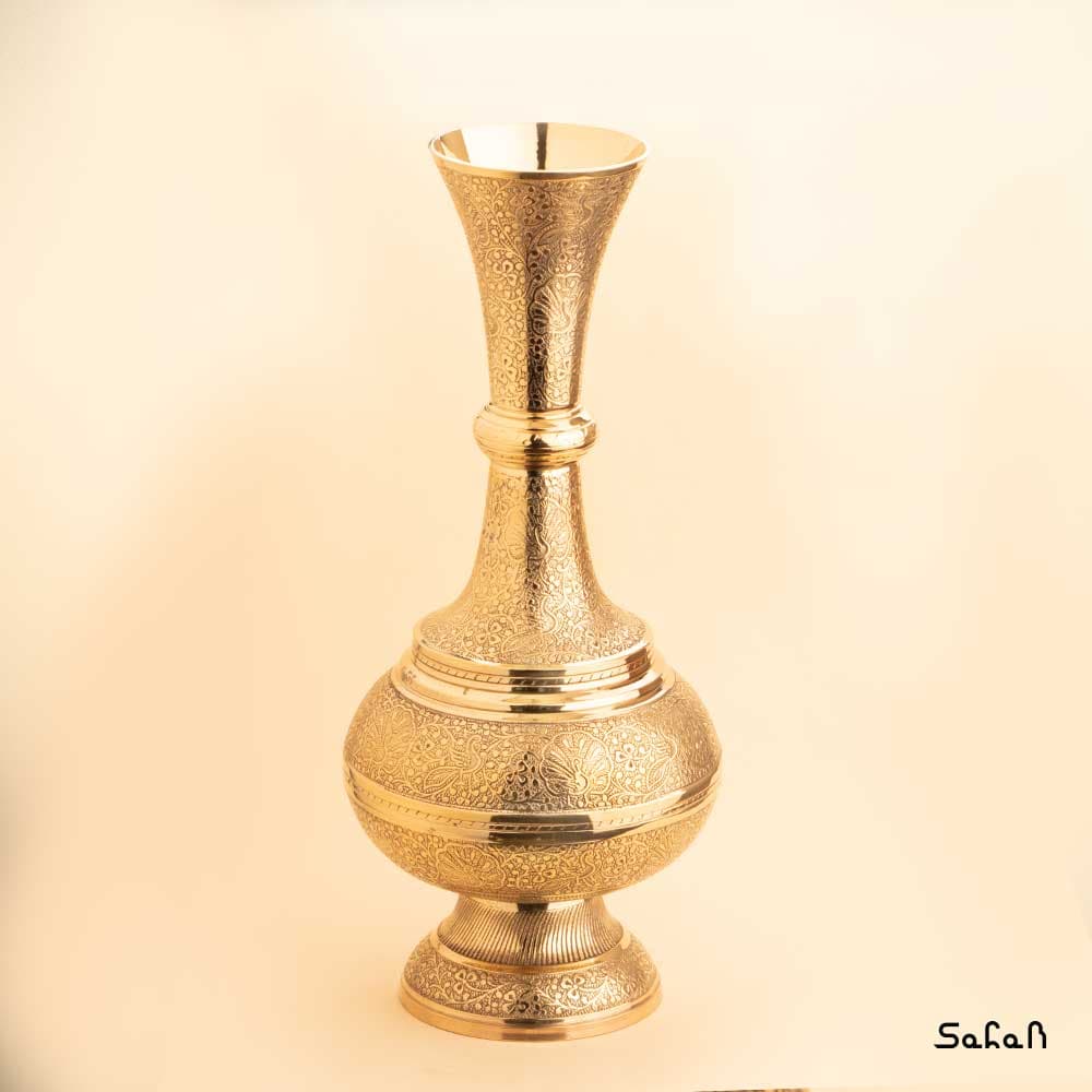 گلدان برنجی آنتیک مدل ساده — تصویر ۳