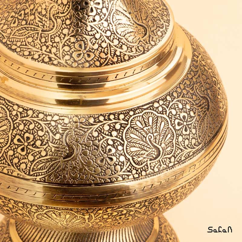 گلدان برنجی آنتیک مدل ساده — تصویر ۲