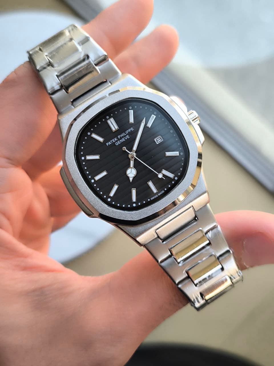 ساعت مردانه فلزی patek philippe پتک فیلیپ تقویم دار دوقفله مخفی کیفیت عالی رنگ ثابت کد 1924204 — تصویر ۲