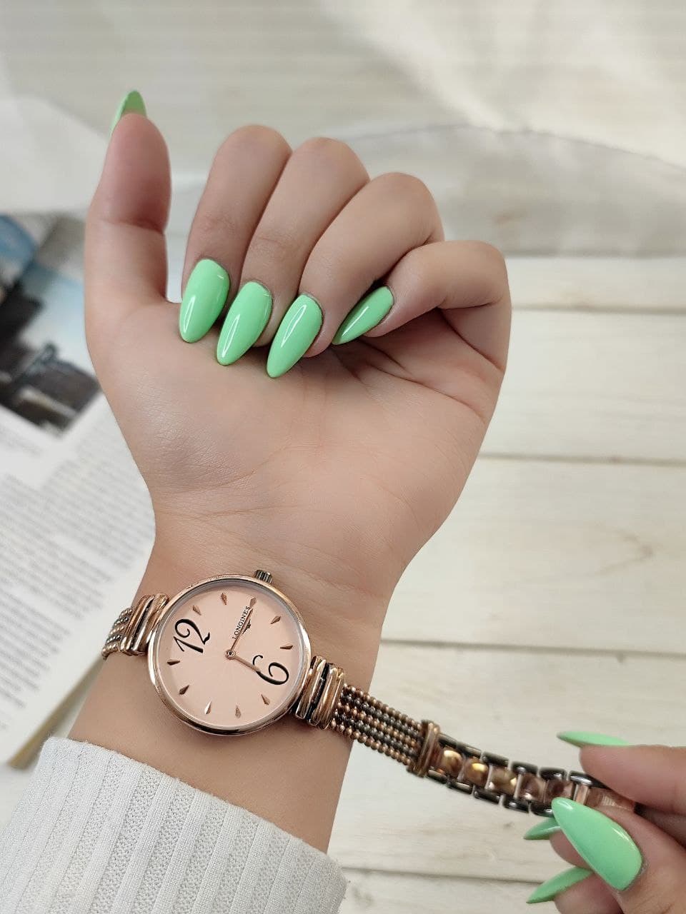 ساعت زنانه مارک longines کیفیت عالی رنگ ثابت در رنگ بندی متنوع کد 1924187 — تصویر ۷