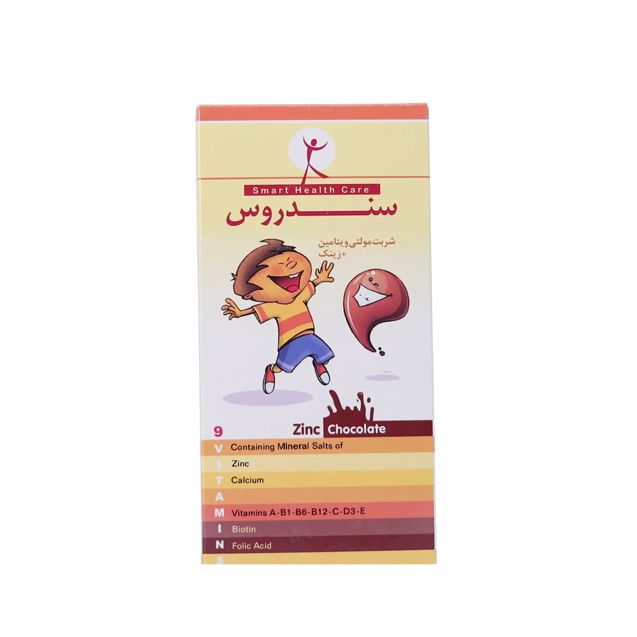 شربت مولتی ویتامین با زینک سندروس با طعم شکلات مخصوص کودکان 200 میلی لیتر