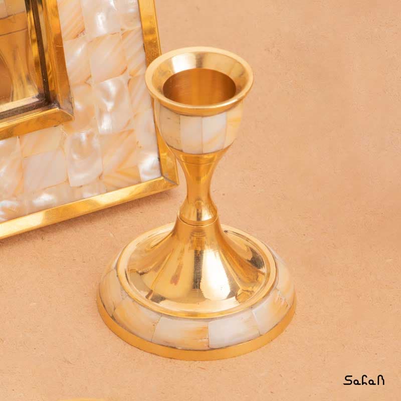 ست هفت سین برنجی و صدفی طلایی کد 241 — تصویر ۲