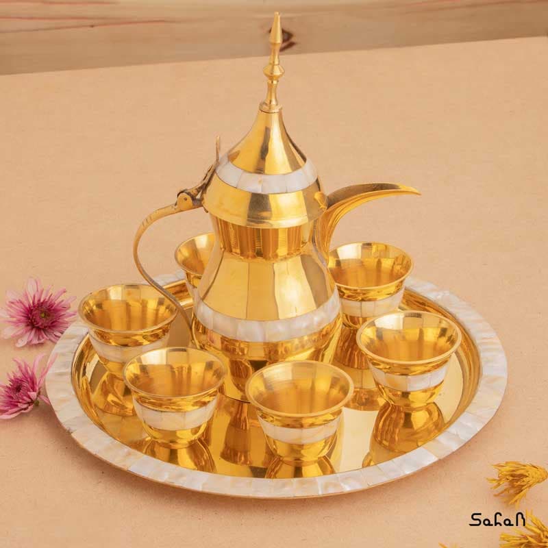 ست هفت سین برنجی و صدفی طلایی کد 241 — تصویر ۴