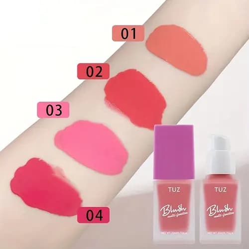 رژگونه مایع پمپی توز TUZ blush تعداد 12 عددی — تصویر ۳