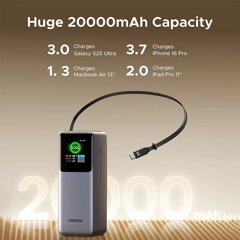 پاور بانک 20000 یوگرین UGREEN مدل PB726 55987B توان 165 وات — تصویر ۱۱