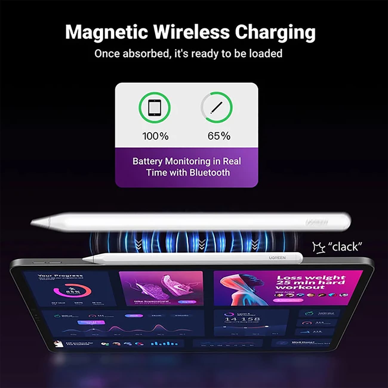 قلم لمسی آیپد یوگرین Ugreen مدل LP653 15910 با چیپ MFI — تصویر ۴