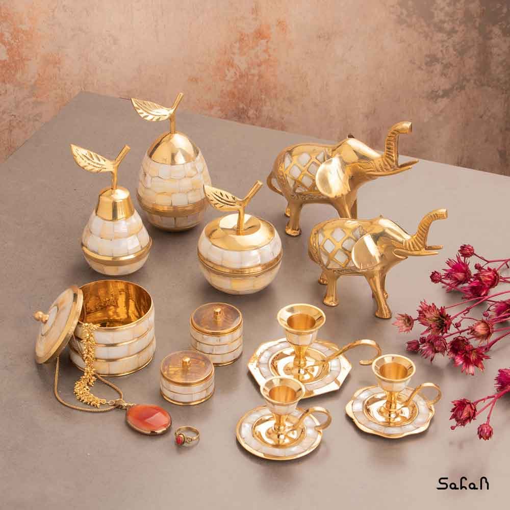 ست دکوراسیون برنجی و صدفی کد 226