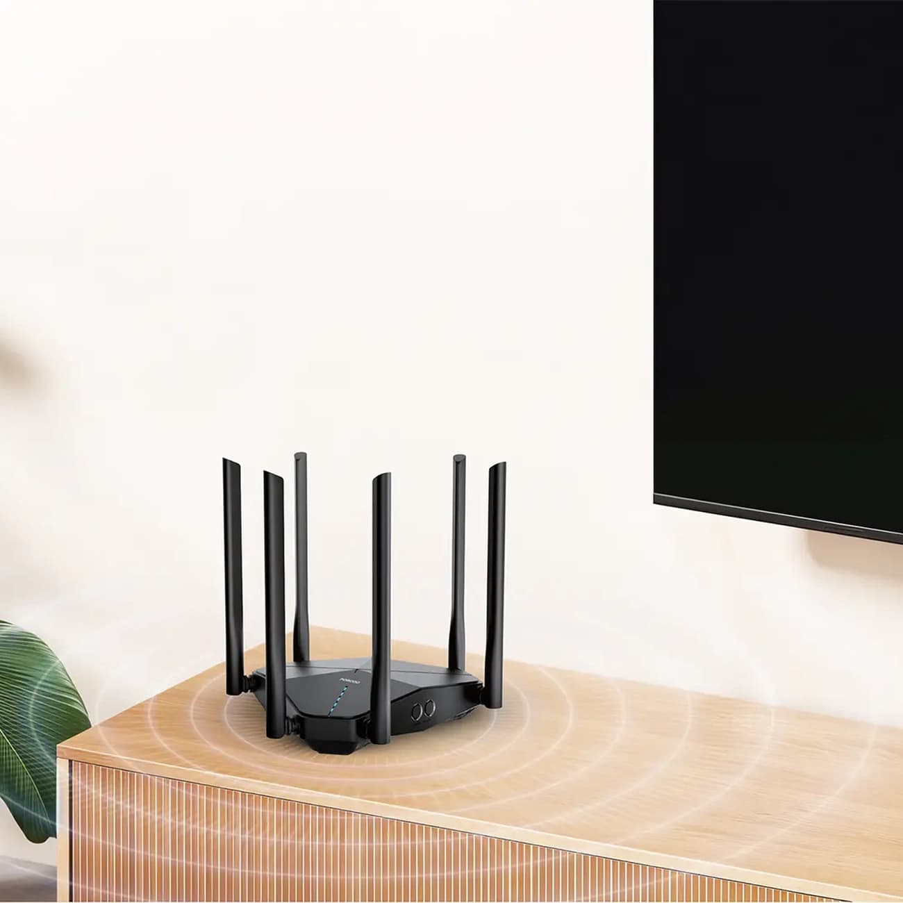 روتر وای فای قابل حمل پورودو Porodo مدل PDLFST207BK با 6 آنتن خارجی — تصویر ۴