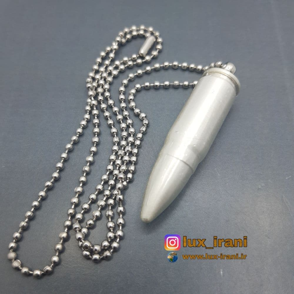 فندک کبریتی فشنگ همراه گردنبند فلزی — تصویر ۶