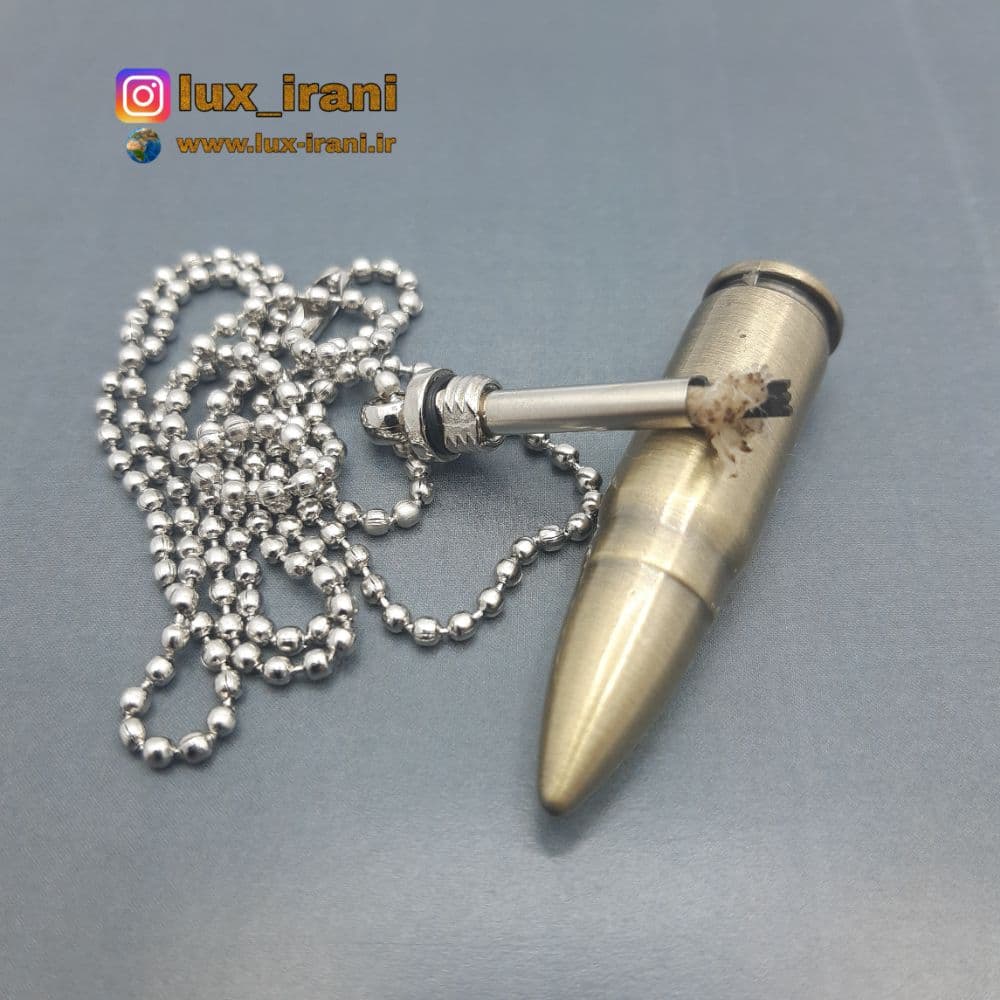 فندک کبریتی فشنگ همراه گردنبند فلزی — تصویر ۷