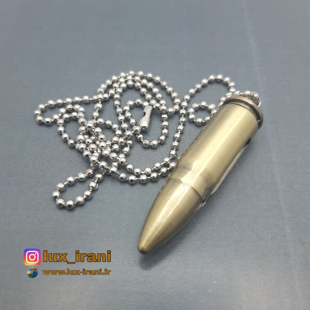 فندک کبریتی فشنگ همراه گردنبند فلزی — تصویر ۵