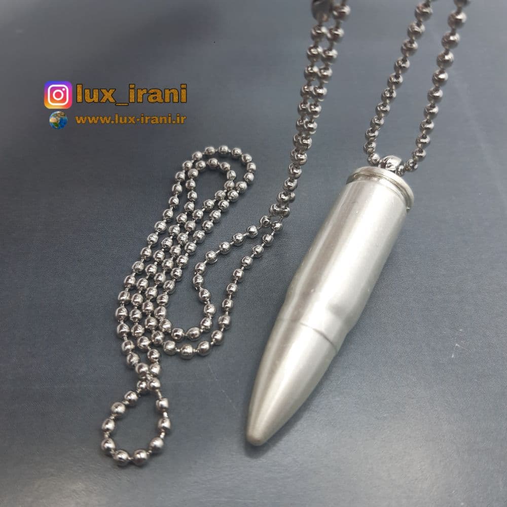 فندک کبریتی فشنگ همراه گردنبند فلزی — تصویر ۲