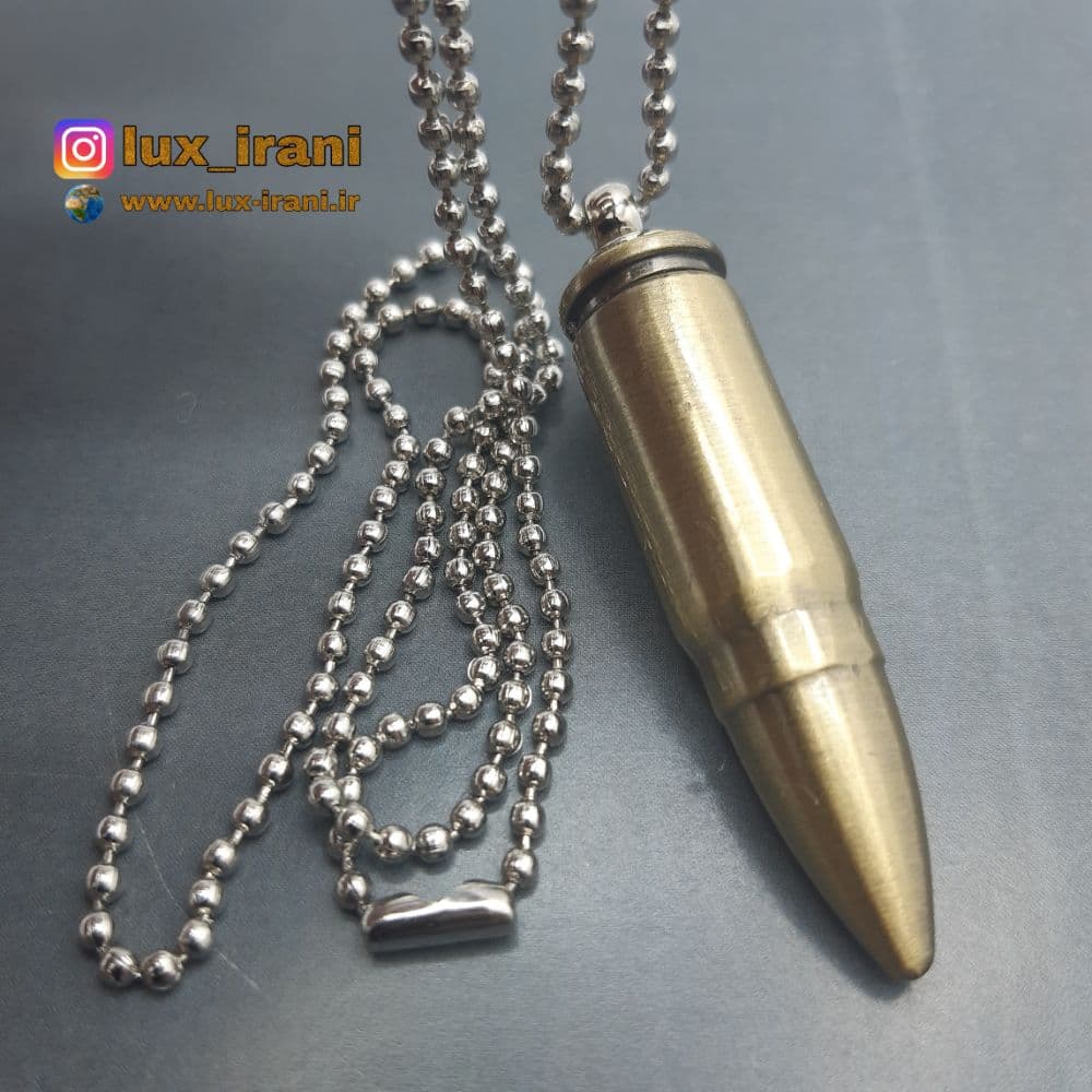 فندک کبریتی فشنگ همراه گردنبند فلزی