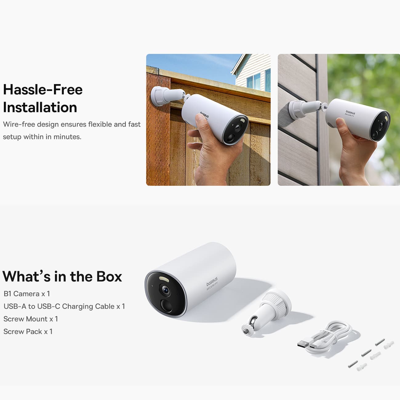دوربین نظارتی باسئوس مدل Baseus Security B1 Outdoor Camera — تصویر ۴