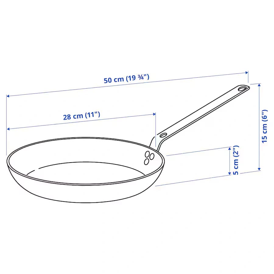 ماهیتابه فولاد کربنی سایز 28 ایکیا مدل VARDAGEN — تصویر ۲
