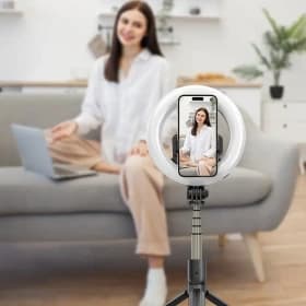 مونوپاد و رینگ لایت گرین لاین Green Lion Ring Light 6 Selfie Stick — تصویر ۳