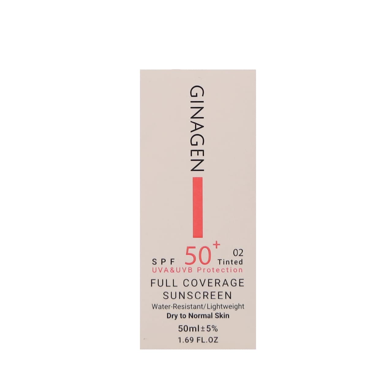کرم ضد آفتاب SPF 50 ژیناژن مخصوص پوست خشک و نرمال 50 میلی لیتر