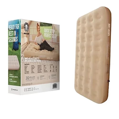 تشک بادی گرین لاین یک نفره با پمپ شاٰرژی Green lion GMT-190 automatic inflatable mattress — تصویر ۲